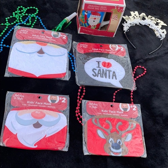 NWT Holiday Style Christmas Face Masks Coffee Cup - Picture 12 of 16